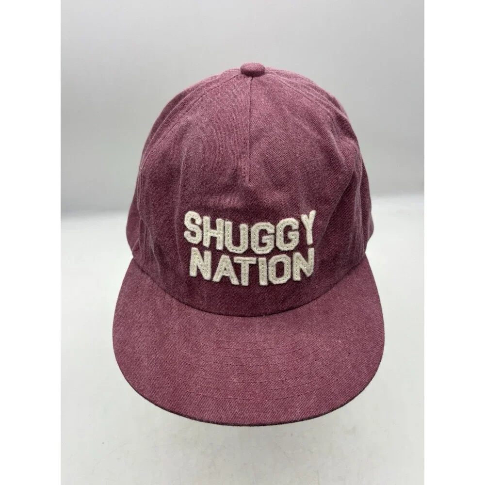 Weld Manufacturing Shuggy Nation Hat Washed Burgundy Cotton Dad Cap Strapback